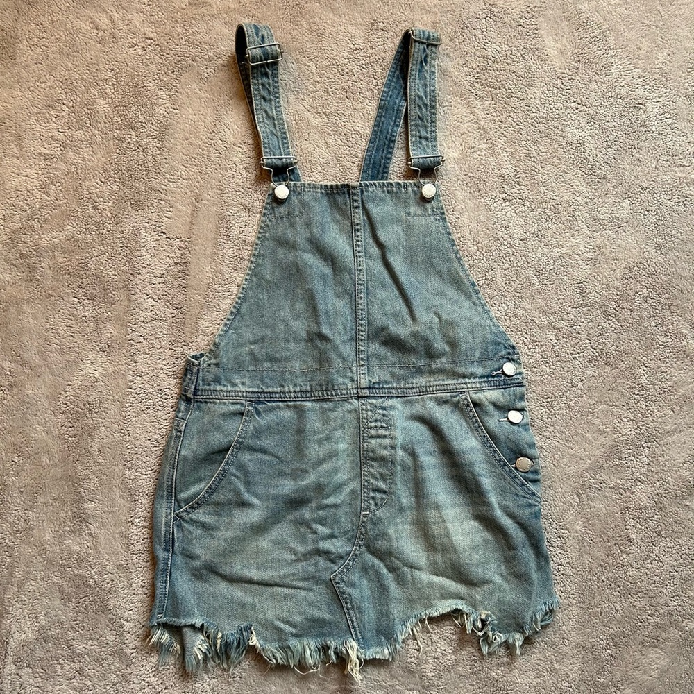 Free People Denim Overall Skirt - Blue